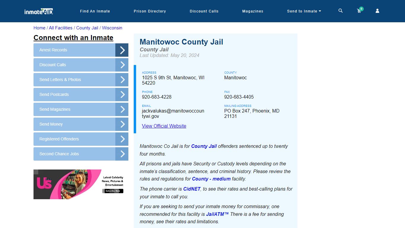 Manitowoc County Jail - Inmate Locator