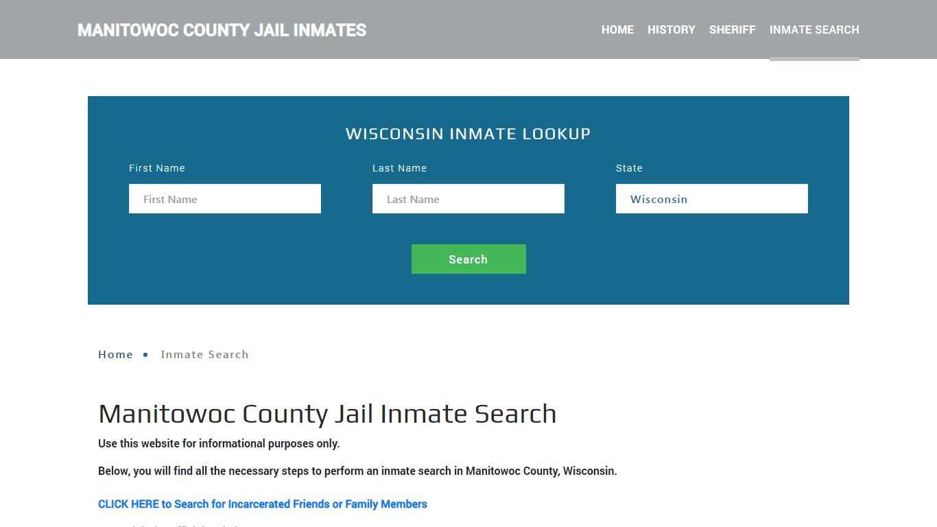 Manitowoc County, WI Detainee Lookup